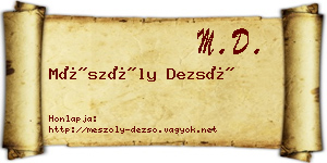 Mészöly Dezső névjegykártya