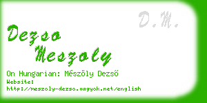 dezso meszoly business card