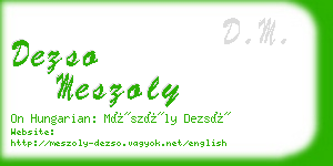 dezso meszoly business card
